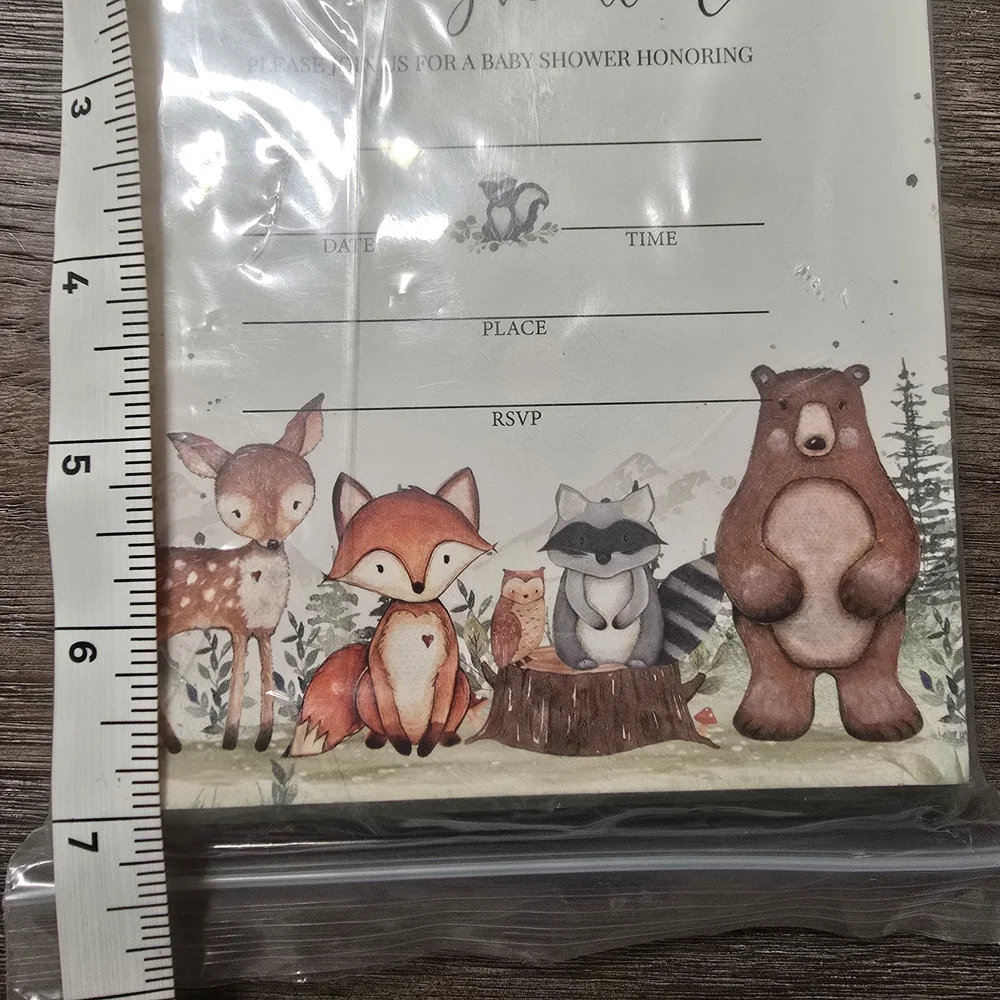 Baby Shower Invitation Cards with Woodland Animals 5